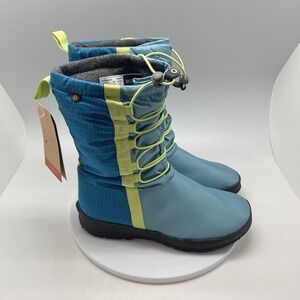 Bog Boots Womens Size 9 Blue Snownights Waterproof Faux Fur Lining 72405-449